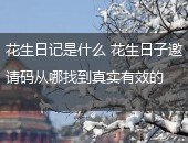 花生日记,花生日子邀请码