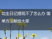 花生日记提现不了