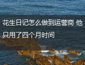 花生日记,花生日记怎么做到运营商