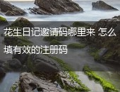 花生日记邀请码哪里来