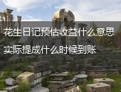花生日记,花生日记预估收益