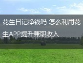 花生日记挣钱吗