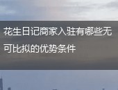 花生日记商家入驻