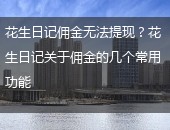 花生日记,花生日记佣金提现