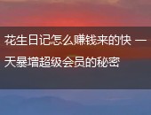 花生日记,花生日记怎么赚钱