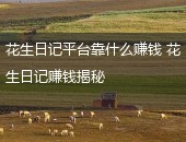 花生日记赚钱,花生日记怎样赚钱