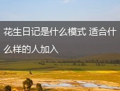 花生日记,花生日记是什么模式